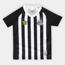 Kit Camisa Infantil Santos II 25/26 S/N Torcedor Umbro Masculina - Preto+Branco