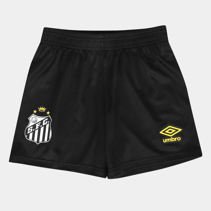 Kit Camisa Infantil Santos II 25/26 S/N Torcedor Umbro Masculina - Preto+Branco