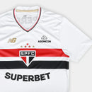 Camisa São Paulo 25/26 Home New Balance Masculina versão Jogador - Branco+Vermelho