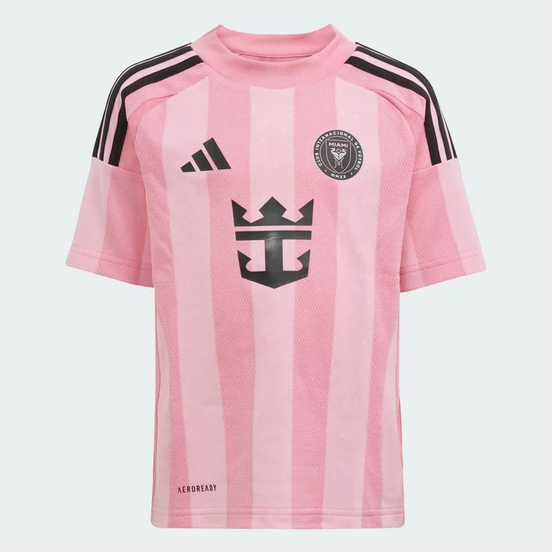 Uniforme Infantil Inter Miami I 25/26 Messi Adidas - Rosa + Preto